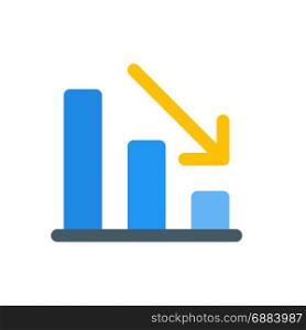 loss bar chart, icon on isolated background,