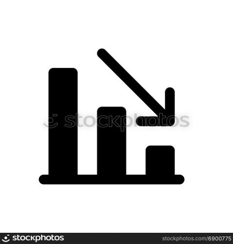 loss bar chart, icon on isolated background