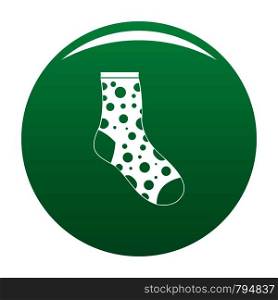 Lost sock icon. Simple illustration of lost sock vector icon for any design green. Lost sock icon vector green