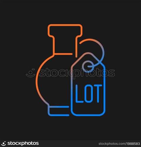 Lot gradient vector icon for dark theme. Auction item. Bargaining prize. Bidding for property and antiques. Thin line color symbol. Modern style pictogram. Vector isolated outline drawing. Lot gradient vector icon for dark theme