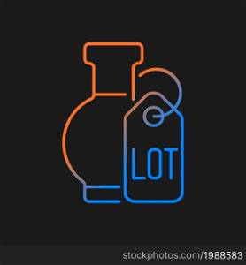 Lot gradient vector icon for dark theme. Auction item. Bargaining prize. Bidding for property and antiques. Thin line color symbol. Modern style pictogram. Vector isolated outline drawing. Lot gradient vector icon for dark theme
