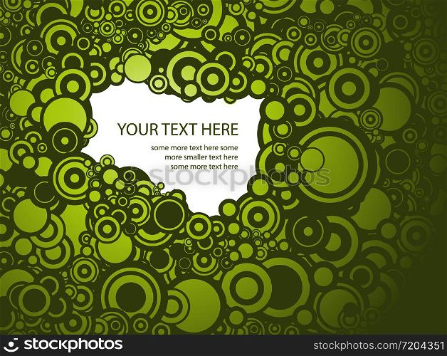 Lot of circles - green background / pattern / texture with place for your text