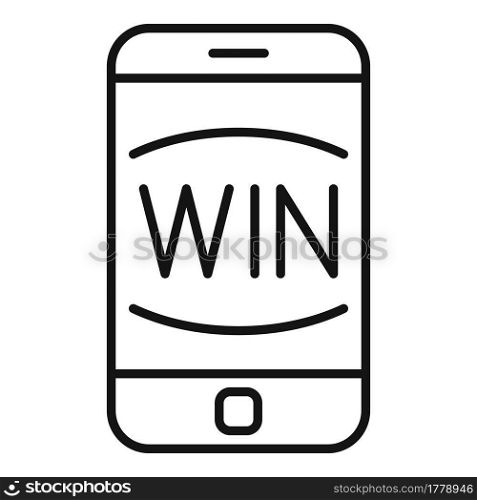 Lottery smartphone win icon outline vector. Mobile game casino. Phone bingo. Lottery smartphone win icon outline vector. Mobile game casino