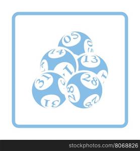 Lotto balls icon. Blue frame design. Vector illustration.