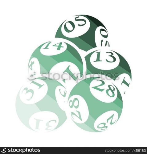 Lotto balls icon. Flat color design. Vector illustration.
