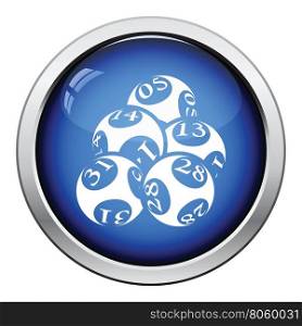 Lotto balls icon. Glossy button design. Vector illustration.
