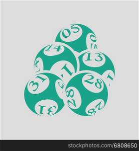 Lotto balls icon. Gray background with green. Vector illustration.