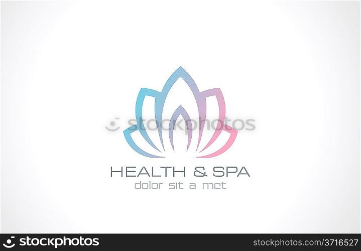 ""Lotus flower abstract vector logo design template. Health &amp; SPA creative idea. Asian culture concept symbol icon.""