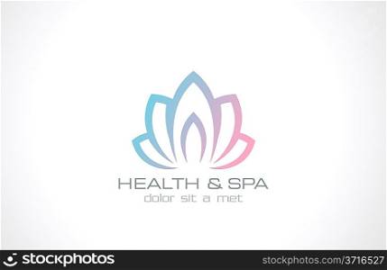 ""Lotus flower abstract vector logo design template. Health &amp; SPA creative idea. Asian culture concept symbol icon.""