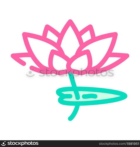 lotus flower color icon vector. lotus flower sign. isolated symbol illustration. lotus flower color icon vector illustration