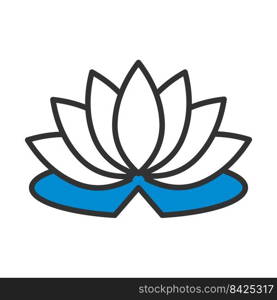 Lotus Flower Icon. Editab≤Bold Outli≠With Color Fill Design. Vector Illustration.