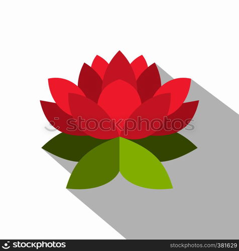 Lotus flower icon. Flat illustration of lotus flower vector icon for web design. Lotus flower icon, flat style