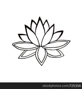 Lotus flower icon. Hand drawn logo. Summer vector illustration. Lotus flower. Hand dran logo. Summer vector illustration