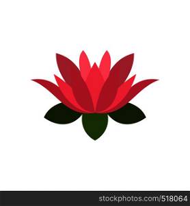 lotus flower icon in flat style isolated on white background. lotus flower icon, flat style