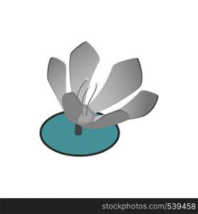 Lotus flower icon in isometric 3d style isolated on white background. Lotus flower icon, isometric 3d style