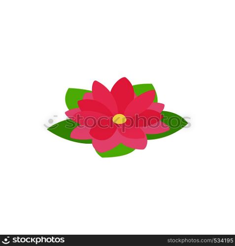 Lotus flower icon in isometric 3d style on a white background. Lotus flower icon, isometric 3d style