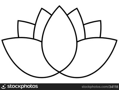 Lotus flower icon. Lotus flower icon on a white background in a flat style