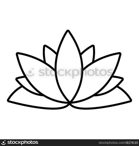 Lotus flower icon. Outline illustration of lotus flower vector icon for web design isolated on white background. Lotus flower icon , outline style