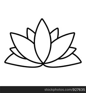 Lotus flower icon. Outline illustration of lotus flower vector icon for web design isolated on white background. Lotus flower icon , outline style