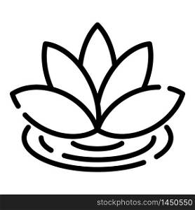 Lotus flower icon. Outline lotus flower vector icon for web design isolated on white background. Lotus flower icon, outline style