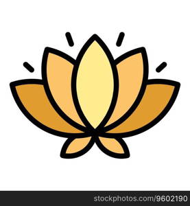 Lotus flower icon outline vector. Indian culture. Travel sky color flat. Lotus flower icon vector flat