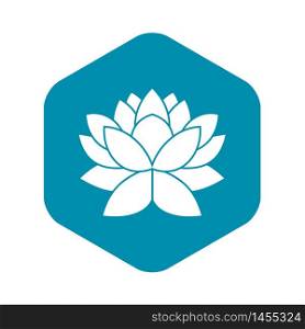 Lotus flower icon. Simple illustration of lotus flower vector icon for web design. Lotus flower icon, simple style