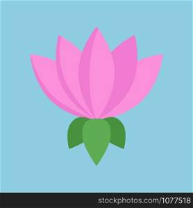 Lotus flower, illustration, vector on white background.