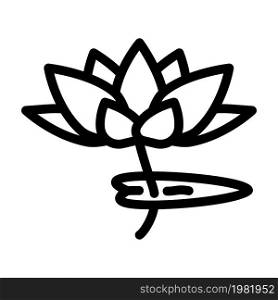 lotus flower line icon vector. lotus flower sign. isolated contour symbol black illustration. lotus flower line icon vector illustration