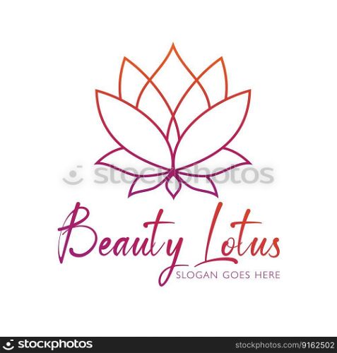 Lotus Flower Logo abstract Beauty Spa salon Cosmetics brand Linear style