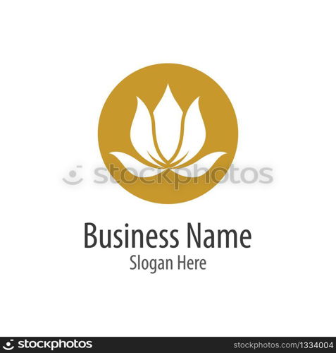 Lotus flower logo vector icon illustration