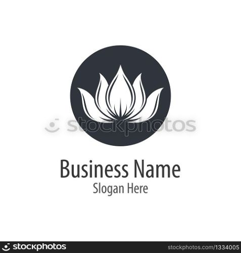 Lotus flower logo vector icon illustration