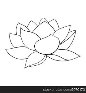 Lotus flower open bud. Lotus icon for invitations and cards, business cards