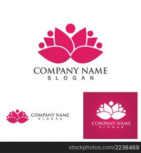 Lotus Flower Sign for Wellness, Spa and Yoga. Vector