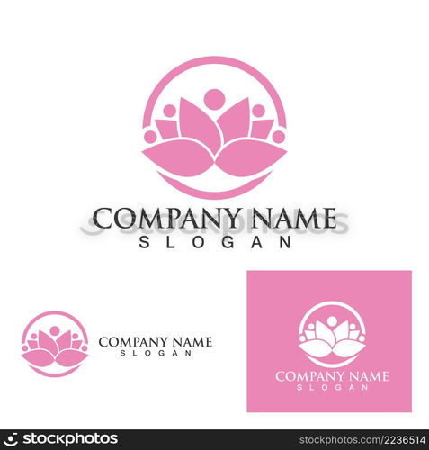 Lotus Flower Sign for Wellness, Spa and Yoga. Vector