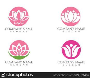 Lotus Flower Sign for Wellness, Spa and Yoga. Vector Illustratio. Lotus Flower Sign for Wellness, Spa and Yoga. Vector