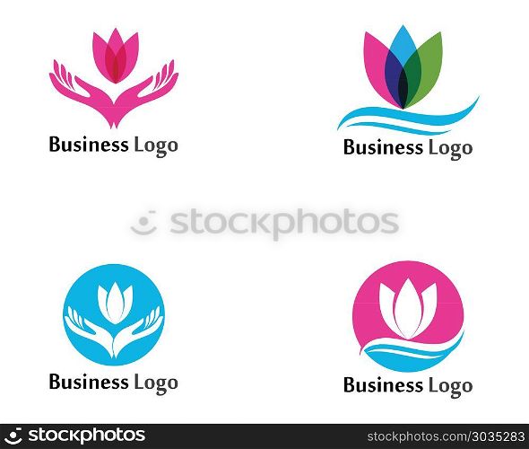 Lotus Flower Sign for Wellness, Spa and Yoga. Vector Illustratio. Lotus Flower for Wellness, Spa and Yoga. Vector Illustration