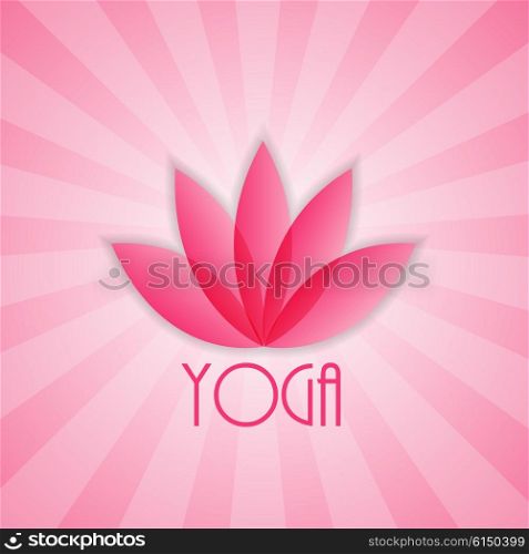 Lotus Flower Sign for Wellness, Spa and Yoga. Vector Illustration