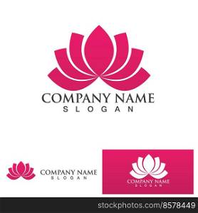 Lotus flower yoga health nature logo