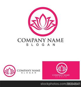 Lotus flowers design for spa, yoga class, hotel and resort