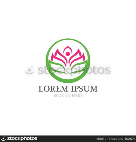 lotus flowers design logo Template icon