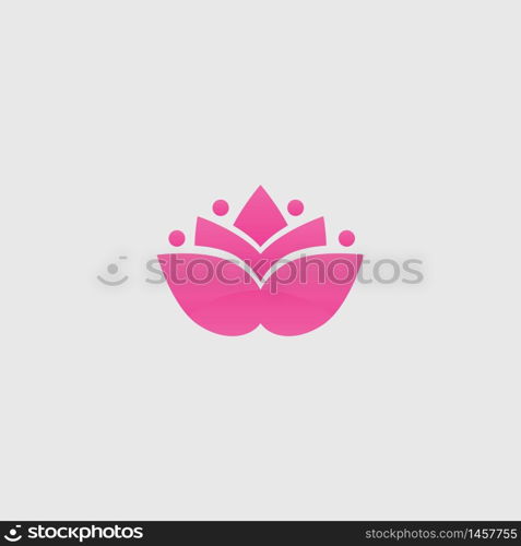 lotus flowers design logo Template icon