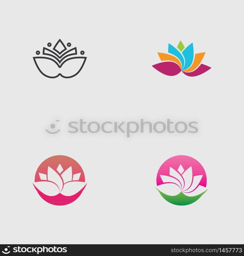 lotus flowers design logo Template icon