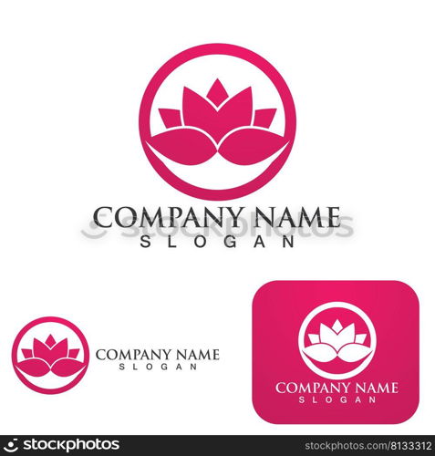 Lotus flowers design logo Template icon