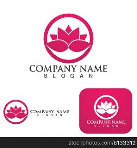 Lotus flowers design logo Template icon
