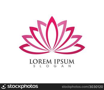 Lotus flowers design logo Template icon. Beauty Vector Lotus flowers design logo Template icon