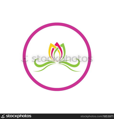 lotus flowers logo vector illustration design Template