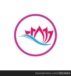 lotus flowers logo vector illustration design Template