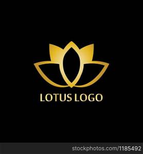 LOTUS GOLD Luxury vector design logo Template icon