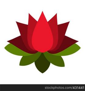 Lotus icon flat isolated on white background vector illustration. Loyus icon isolated