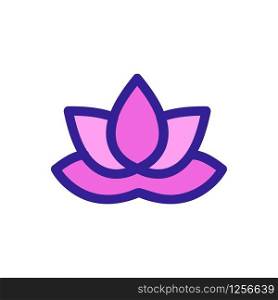 Lotus icon vector. Thin line sign. Isolated contour symbol illustration. Lotus icon vector. Isolated contour symbol illustration